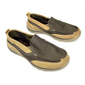 Skechers Milford Men's 10 X-Wide Relaxed Fit Tan Loafer Memory Foam Slip-On Shoe